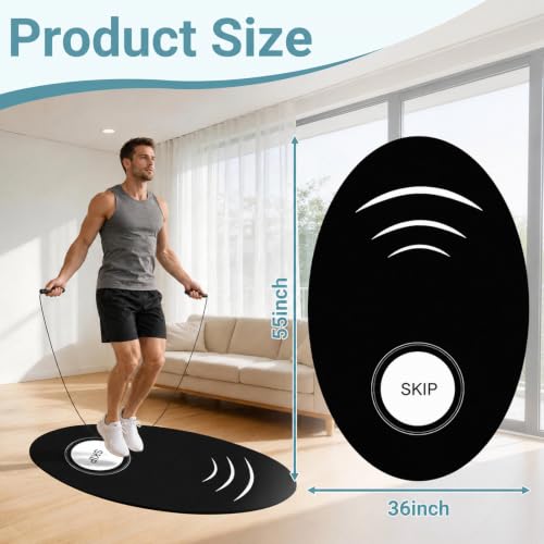 Jump Rope Mat，35.4 x 55.1 inch High-Density Rubber Exercise Mat, Non-Slip and Shock-Absorbing, Suitable for Indoor and Outdoor Home Gym Workouts.