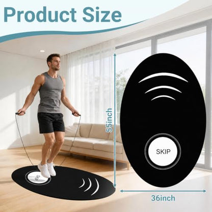 Jump Rope Mat，35.4 x 55.1 inch High-Density Rubber Exercise Mat, Non-Slip and Shock-Absorbing, Suitable for Indoor and Outdoor Home Gym Workouts.