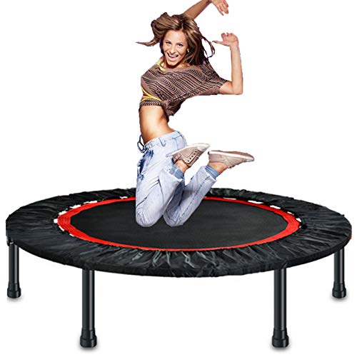 TXTC 40inch Foldable Trampoline for Adults Fitness Rebounder,Built-in Metal Sheet,Silent Soft Rubber Feet,Mini Kids Trampoline,Exercise Trampoline for Adults Indoor (Color : B, Size : 40inch)