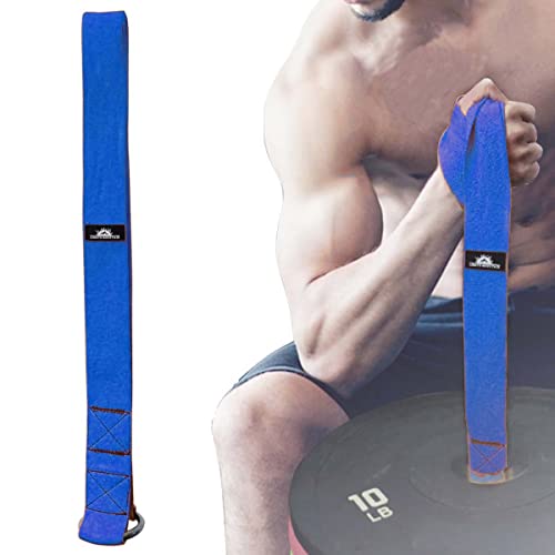 Arm Wrestling Training Loading Strap for Barbells, Arm Finger Wrist Exerciser Strengthener, Forearm Muscle Strength Workouts Tools Suitable for Home and Gym Training - color: blue