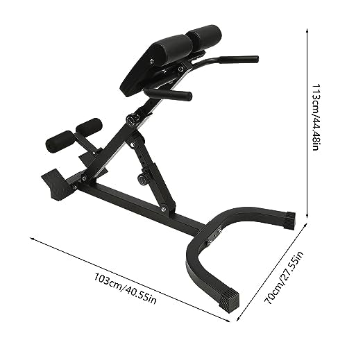 Roman Chair Back Extension Machine-Multi Functional Ab Bench, Angle & Height Dual Adjustable Back Extension Bench Machine for Glute, Leg Strength Trainer Home Gym Full Body