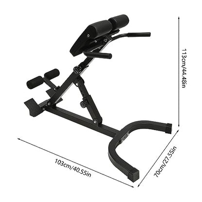 Roman Chair Back Extension Machine-Multi Functional Ab Bench, Angle & Height Dual Adjustable Back Extension Bench Machine for Glute, Leg Strength Trainer Home Gym Full Body