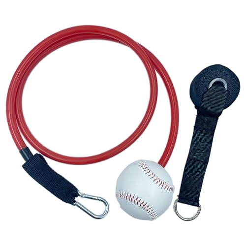 Baseball and Softball Resistance Training Bands,Pitching Training Aids, Baseball Connectors with Door Anchor are Baseball Training Accessories Improve Pitching,Arm Strength.-Red