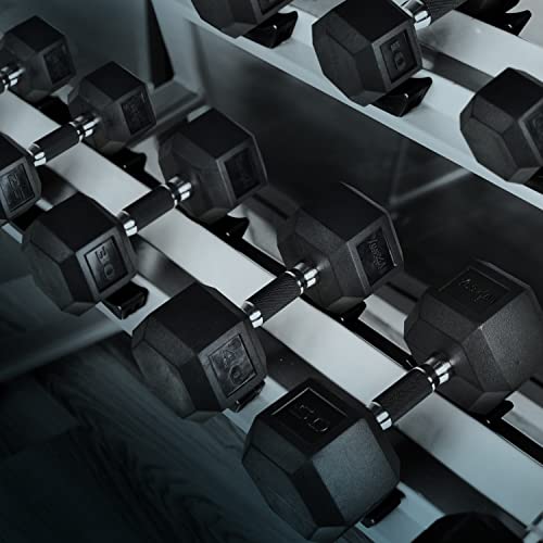 Yes4All Rubber Grip Encased Hex Dumbbell – Hand Weights With Anti-Slip 5-50 LBS Single - color: A. 5 Pounds