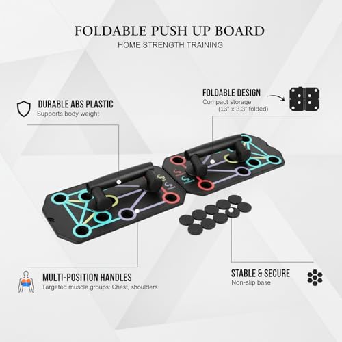 Foldable Push Up Board with Multi-Position Handles for Home Strength Training (1 PC)