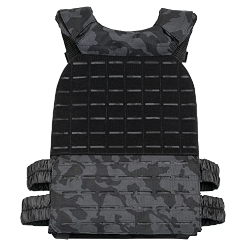 Wolf Tactical Adjustable Weighted Vest for Men & Women - Rucking, Workout, Running, Walking & CrossFit Weight Vest for Strength Training & Fitness - color: Black Camo