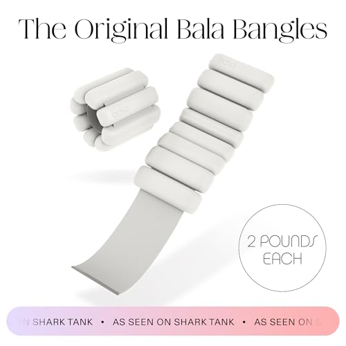 Bala Bangles Wrist & Ankle Weights for Women & Men, Home Gym Equipment - color: Bone, size: 2 LB