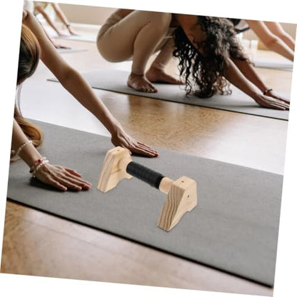 Wooden Push up Stands for Men and Women, Beech Wood Parallettes with Non-slip Base, 30cm Push up Handle Grips for Home Gym Calisthenics and Handstand Training