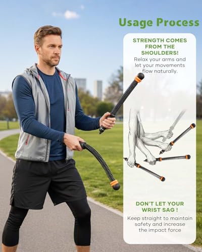 Saker Ropeless Battle Ropes Cordless Workout Rope, Adjustable Weighted Inertia Training Equipment, Portable Battle Rope Alternative for HIIT Strength Cardio, Quiet Home Gym Fitness Equipment