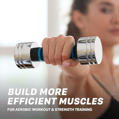 Northdeer Steel Dumbbells Ultracompact & Adjustable Chrome Dumbbell with Foam Handles 5lb 10lb 15lb 20lb 30lb 50lb Home Gym Workout (Choice of Size)