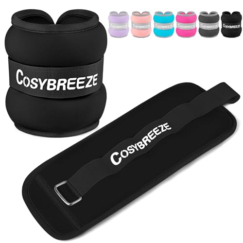 Ankle Weights 1/2/3/4/6/8/10 LB 1 Pair Wrist Leg Arm Weights for Women Men, Strength Weighted for Walking, Running, Jogging, Fitness, Gym Workout - color: Black, size: 1 lbs each (2-lb pair)