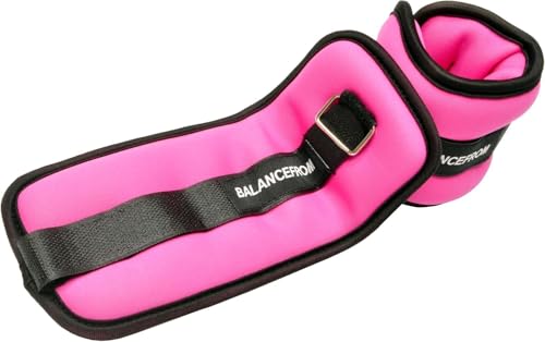 Fitvids Adjustable Ankle Weights 1 LB Each (2-lb pair) for Women Men, Pink