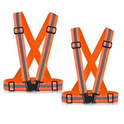 Reflective Vest Running Gear, 2-10Pack High Visible Safety VES - color: 2 x Orange