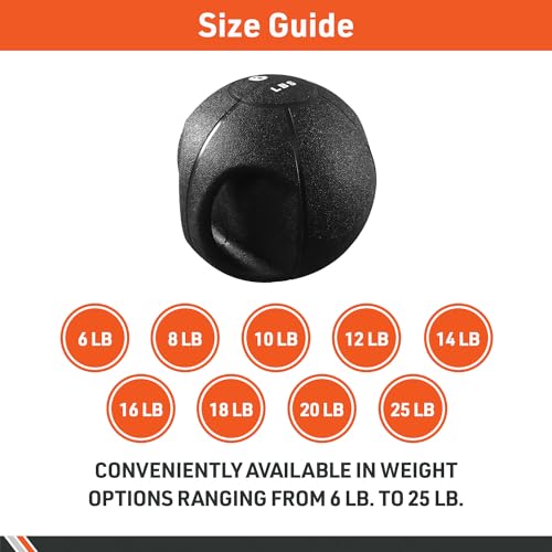Body Sport Double Grip Medicine Ball, 20 lb. - Strength Training Weighted Exercise Tool - Softer Kettlebell Alternative for Home Fitness & Gyms