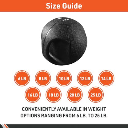 Body Sport Double Grip Medicine Ball, 20 lb. - Strength Training Weighted Exercise Tool - Softer Kettlebell Alternative for Home Fitness & Gyms