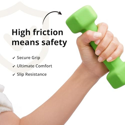 Portzon Weights Dumbbells 10 Colors Options Compatible Fitness Neoprene Dumbbell Weight Pairs with Anti-Roll Square Head Hand Weights, Exercise Free Weights for Home Gym