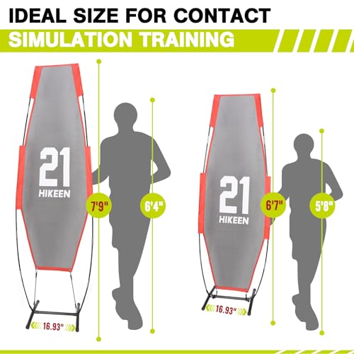 Hikeen Basketball Defender Dummy, Training Equipment for Practice Basketball Dribbling, Shooting, Passing - 2 Sizes Folding Poles, 4 Reinforced Base Sandbags