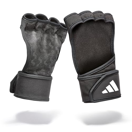 adidas Open-Back Training & Weightlifting Gloves, Fingerless Workout Gloves