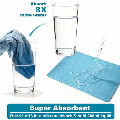 Quick Dry Towels & Washcloths 8 Pack,12 X 16 in | Absorbent,Wring out Easily