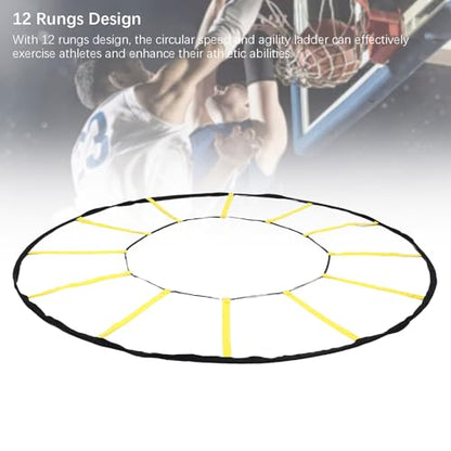 LICAEVEY Durable Circular Agility Ladder with 12 Rungs for Soccer Basketball, Improve Coordination and Speed, Storage Bag Included