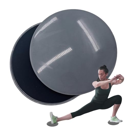 Fitness Gliding Discs - 2PC Plate Sliding Disc | Two-sided Workout Sliders Disc | Anti-Slip Disc Pads | Anti-static Exercise Core Sliders | Yoga Cushion For Carpet Or Hardwood Floors - color: Gray