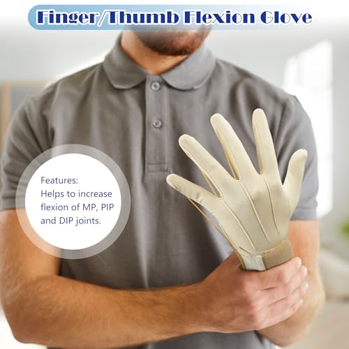 2 Pair Traction Exercise Glove Hand Finger Strengthening Thumb Flexion Physical Therapy Glove for Increasing Strength - color: Brown, size: X/ XL