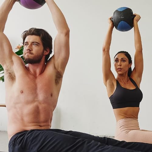 AEROMAT Dual Grip Power Medicine Balls for Abdominal Training and Rotational Movements - 9" Diameter - Weights Color-Coded - style: 30 lbs - Black/Gray
