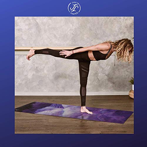 June & Juniper Travel Yoga Mat Foldable Lightweight - Thin Light Non-Slip Travel Yoga Mat Eco - color: dream last night