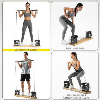 Home Gym Equipment, - Compact Full Body Workout Equipment with Adjustable Resistance for Strength Training, Squats, Bench Press, Rows, Portable Multifunctional for Small Spaces & Apartments