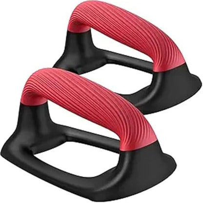 Push Up Bar Push Up Bars 2pcs Pushup Stands With Thickened Soft Plastic Handle, Stable and Non-Slip Base, Handles for Floor - color: C Black Red