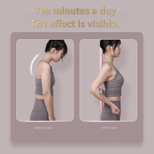 Yoga Postures Stick – Yoga Exercise Stick, Stretch Mobility Pole, Adjustable Pilates Training Bar, Portable Rehabilitation Fitness Tool | Lightweight Stretching Aid for Office Gym Travel Home - color: Pink