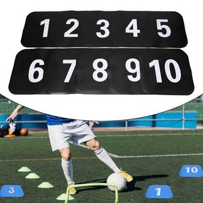 10x Flat Cones Square Sit Spots Markers, Multipurpose Floor Agility Dots for Soccer Practice Speed Drills, Field Court Markers 9.06x9.06x0.08 inch