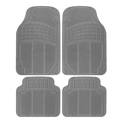 BDK ProLiner Floor Mats for Cars Trucks SUV, 4-Piece All-Weather Car Mats with Universal Fit Design, Durable Car Floor Mats with Capture Ridges, Waterproof Rubber Floor Mats for Cars (Gray) - color: Gray, size: 4 Piece