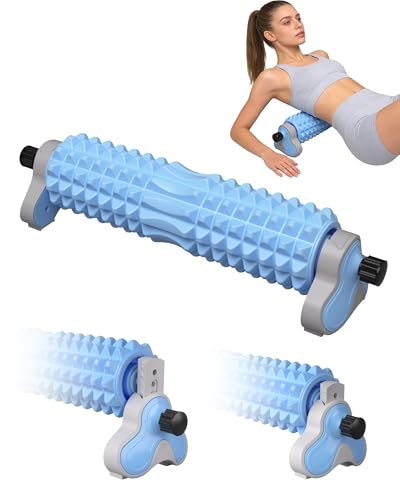 Muscle Relief 3-Gear Adjustable Foam for Exercise,Yoga,Sturdy Triangle Bracket with Thickened Reinforced Inner Shaft,Pilates Foam Roller for Home Fitness & Body Relaxation Training (Blue)