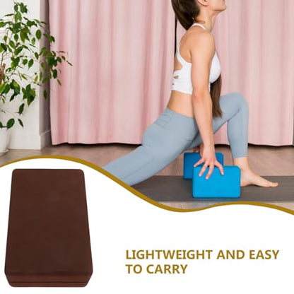 VICASKY Yoga Eva Foam Blocks Non-slip Balance and Stretching Bricks Thickened Coffee Color 200g Lightweight Exercise Pilates Meditation Accessories for Home Workout and Travel