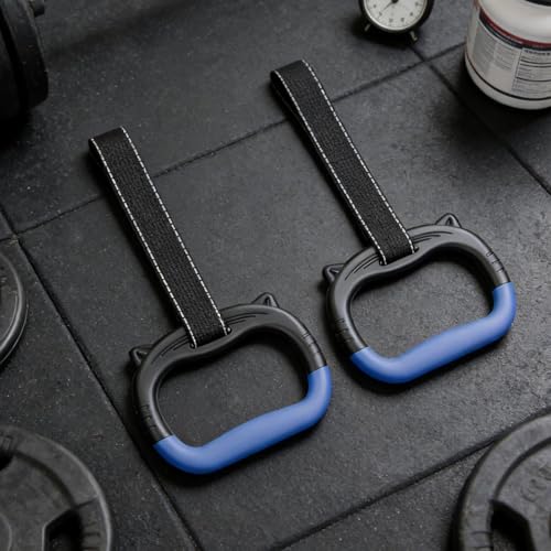 Gym Rings - 440 lbs Adjustable Pull-Up Bar Attachments | Pull up Rings - for Kids Obstacle Course Playground Backyard Home Indoor Outdoor Calisthenics Training Exercise