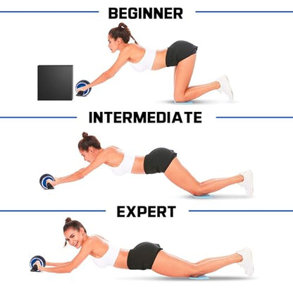 Ab Roller Wheel with Knee Pad Mat,Automatic Rebound Abdominal Wheel Abs Workout Equipment,Home Gym Equipment,No Noise Ab Wheel for Men&Women Abdominal