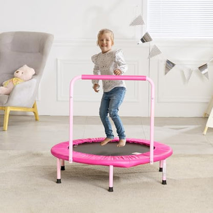 VEVOR 3FT Trampoline for Kids, 36" Trampolines Indoor/Outdoor Trampoline for Toddlers, Foldable Mini Baby Jump Toy with Foam Handle, Recreational Trampolines Birthday Gift for 3+ Years Kids