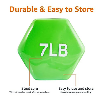 Amazon Basics Vinyl Coated Dumbbell Hand Weights - style: 7 Pounds, Pair