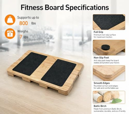 Wood Resistance Band Platform Base, Resistance Band Foot Plate, Fitness Exercise Board Footplate, Step Board for Workout Board for Home Gym