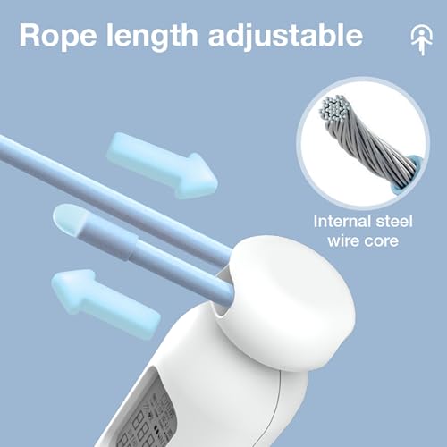 Jump Rope with Counter, 2 In 1 Gravity Ball Jump Rope for Fat Loss, Adjustable Digital Counting Jump Ropes with LED Display for Home, Indoor or Outdoor exercise use, Workout, Crossfit, Gym for Women, Men, Adults, Kids