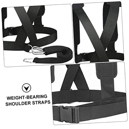 2pcs Weight Bearing Shoulder Straps Resistance Belt for Fitness Training Metal Buckles Lightweight Sled Harness for Running Speed Strength Workout