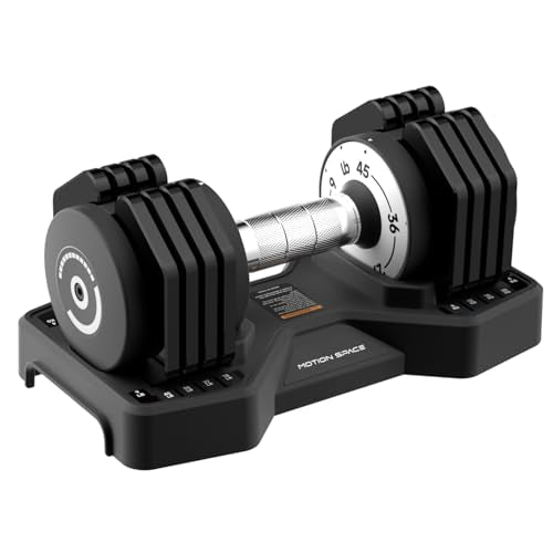 Adjustable Dumbbells Set 45LB Single, 1-Sec Fast Adjustable 5 Weights by Turning Handle, Premium Comfort Non-slip Metal Dumbbells with Tray, Compact Size for Full Body Home Workout - color: Black