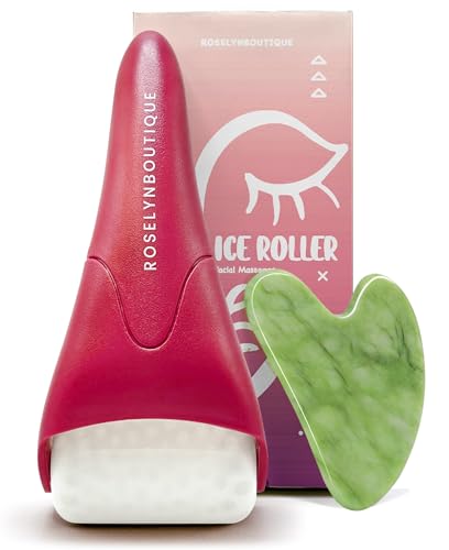 ROSELYNBOUTIQUE Ice Roller for Face Wrinkles Fine Lines Puffiness Stick Massager Facial Skin Care Tools Self Care Gifts for Men Women (Red) - color: Red