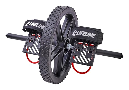 Lifeline Power Wheel for Full Body Functional Fitness - Strengthen Abs, Core, Lower & Upper Body with Foot Straps