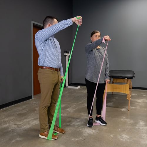 Flat Resistance Bands for Upper and Lower Body Strength Training and Exercise. (Non-Latex Flat Physical Therapy Exercise Bands - 4" x 25 Yards or 4" x 5 Feet)