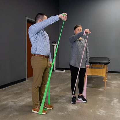 Flat Resistance Bands for Upper and Lower Body Strength Training and Exercise. (Non-Latex Flat Physical Therapy Exercise Bands - 4" x 25 Yards or 4" x 5 Feet)