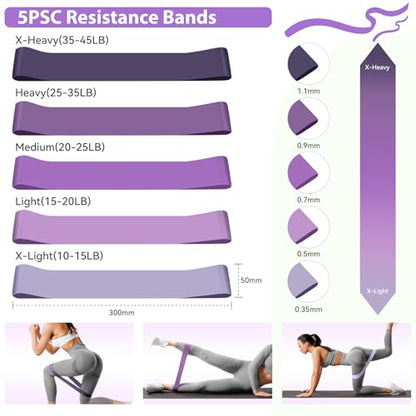 HASHMUST Pilates Ring Kit 12 PCS for Women, Home Workout Equipment with Magic Circle, Mini Exercise Ball, Resistance Bands, Massage Lacrosse, Yoga Strap, Full-Body Fitness Set for Toning & Gift