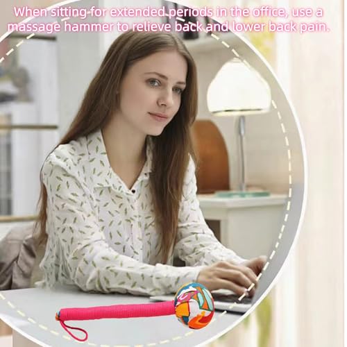 Traditional Moxa Stick Massager - Handheld Mugwort Massage Hammer for Pain Relief, Muscle Relaxation, Acupressure - Ergonomic Grip with US Design Patent.(Red, Light Green) - color: Red, Light Green