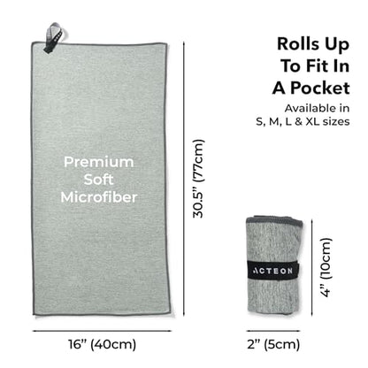 Microfiber Gym Towels 5 Pack, Quick Dry Silver ION Odor-Free Sweat Towel, Super Absorbent Fast Drying for Men & Women, Workout, Yoga, Running, Hiking, Travel – 16x30.5 Inch